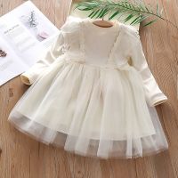 Princess Dress for Girls Ankle Length Wedding Party Dress Eyelash Back White Lace Beach Dress Children Clothing  by Hs2023