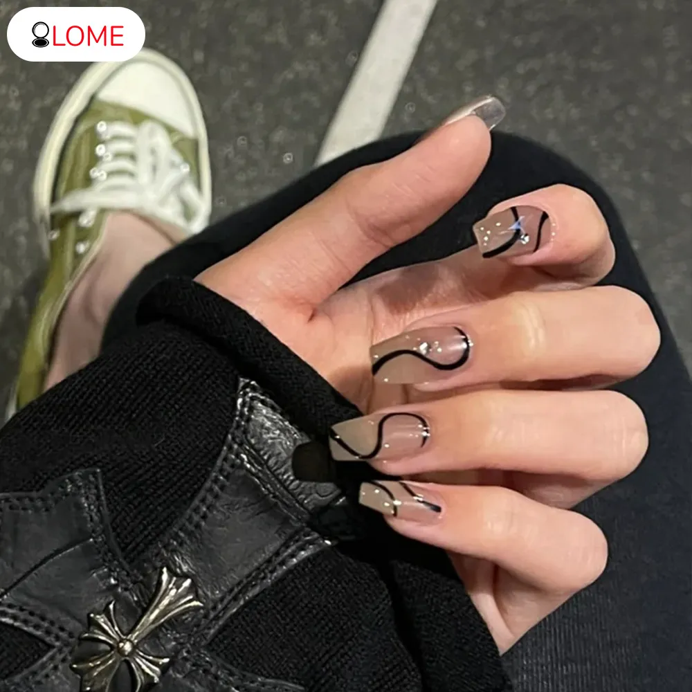 OLOME 24PCS Black Lines Fake Nails Glossy Transparent Long Nails Suitable Fairy Girls 24PCS Wearable Glossy Transparent Long Nails Black Lines Fake Nails Finished Nail Piece Suitable Fairy Girls Decor | Lazada OLOME 24PCS Black Lines Fake Nails Glossy Transparent Long Nails Suitable Fairy Girls 24PCS Wearable Glossy Transparent Long Nails Black Lines Fake Nails Finished Nail Piece Suitable Fairy Girls Decor | Lazada