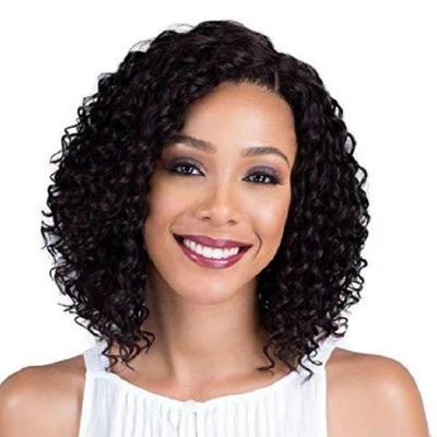 Fashion Short Kinky Curly Wig For Black Women Soft &amp; Healthy Black Synthetic Afro Curly Bob Wig Natural As Real Hair Party Wigs