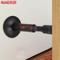 ✿✉▦ NAIERDI Pure Copper Door Stop Hydraulic Buffer Door Stopper Black Gold Adjustable Door Holder Wall-Mounted Bumper Door Touch