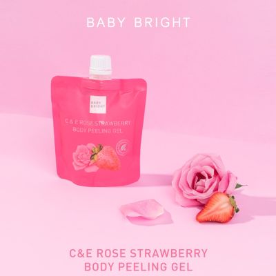 Baby Bright C & E Rose Strawberry Body Peeling Gel เบบี้ไบร์ท เจลขัดผิวใส สูตร C&E กุหลาบสตรอเบอร์รี่ 200 มล.