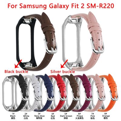 Tschick สายนาฬิกาหนังสำหรับ Samsung Galaxy Fit 2 SM-R220,สายรัดข้อมือสมาร์ทนาฬิกากําไลเปลี่ยนสำหรับ R220 2 SM