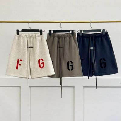 Oversized Essentials Shorts FG Flocking Logo Sports Pants Basketball Sports Women and Men Street Hip Hop Drawstring Shorts