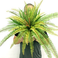 【cw】5065cm Large Artificial Fern Tropical Palm Plants Fake Persian Wall Hanging Palm Tree Plastic Falling Leaves for Outdoor Decor ！