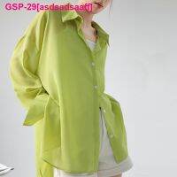 Asdsadsaaff เสื้อทีมสเปน Chiffon Ar Condicionado Feminina Tops Manga Comprida Protetor แสงอาทิตย์ภายนอก Seção Fina