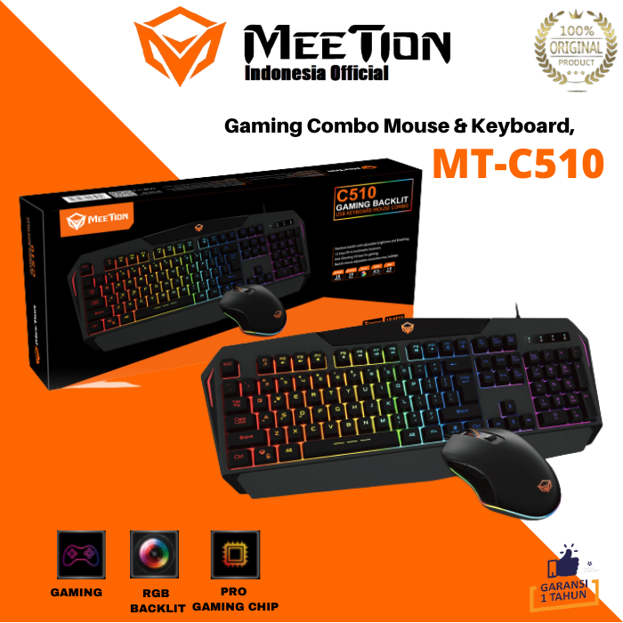 Meetion gaming combo 2in1 mt c510 mouse keyboard gaming lazada