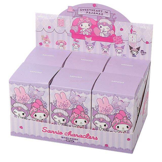 new-anime-sanrio-kawaii-kuromi-my-melody-sweetheart-pajamas-blind-box-pendant-car-decoration-girl-childrens-gifts-collectible