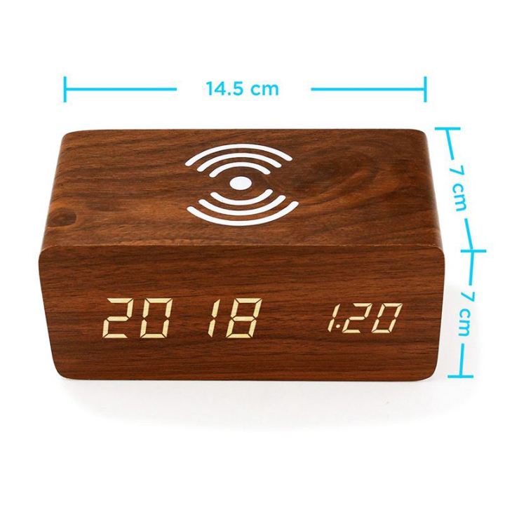 cod-free-cas-gefengjuan-เตือนนาฬิกาใหม่สำหรับแท่นชาร์จแบตเตอรี่แบบไร้สายฉีพร้อมฟังก์ชั่นการควบคุมเสียงนาฬิกาดิจิตอลไม้-samsung-iphone