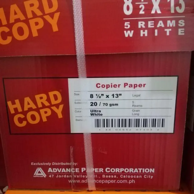 Hard Copy Bond Paper 70gsm sub 20 ( 1 ream/500sheets) Lazada PH