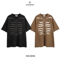 เสื้อยืดแขนสั้น  ลาย9f025 skeleton Oversized