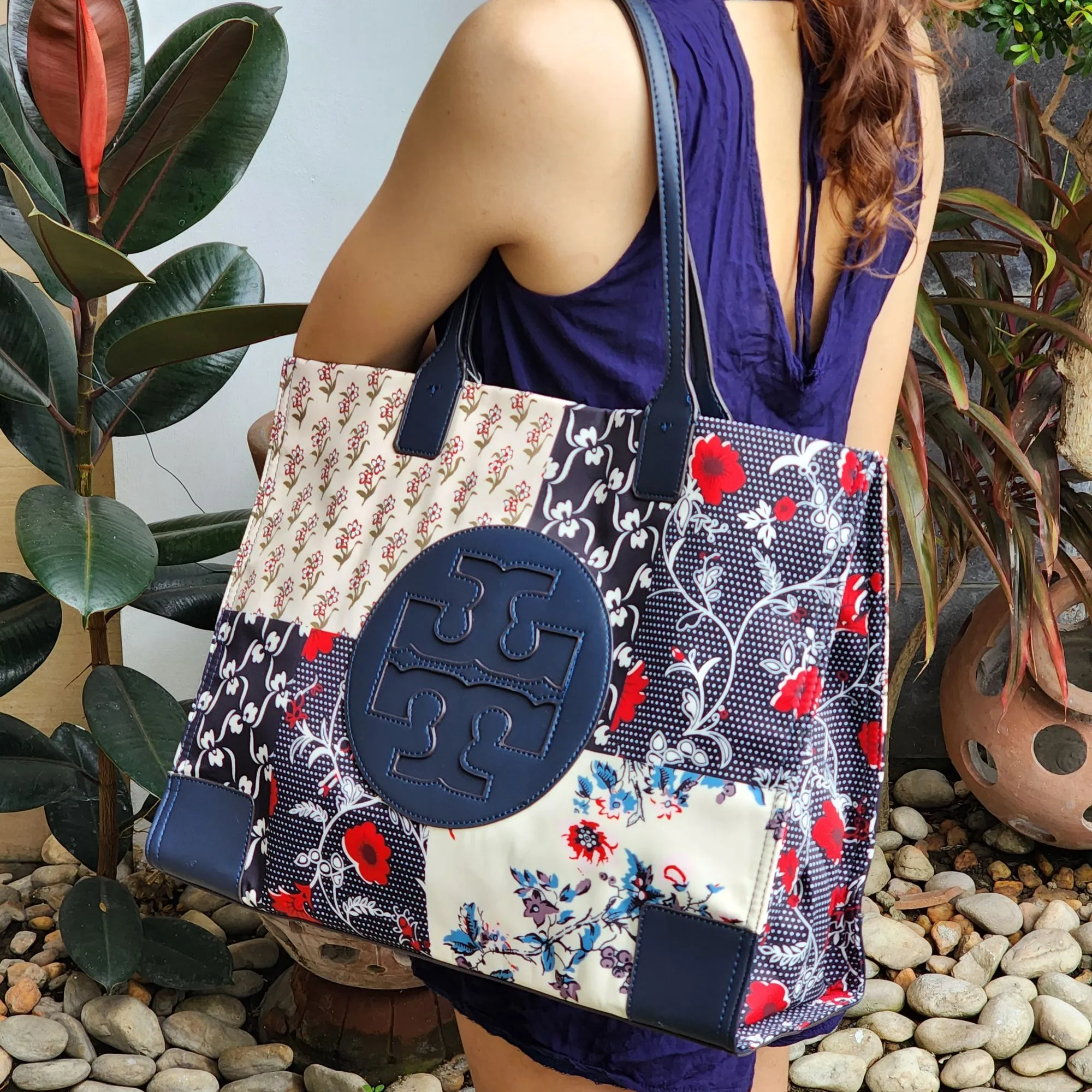 Ladies Ella Quilted Patchwork Tote Nylon Bag Original .Y. . -  Rose Navy | Lazada PH