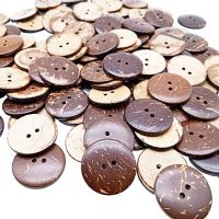 30pcs 12mm 15mm 20mm Thick Coconut Shell 2 Holes Buttons Wood Crafts Sewing Diy Windbreaker Suit Needlework Clothing Accessories Haberdashery