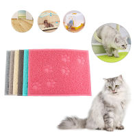 2PCS Dog Cat Feeding Mat Litter Pad Cute Cat Scratch Mat Paw PVC Dish Cushion Food Placemat Tray Cat Toilet Waterproof Mat