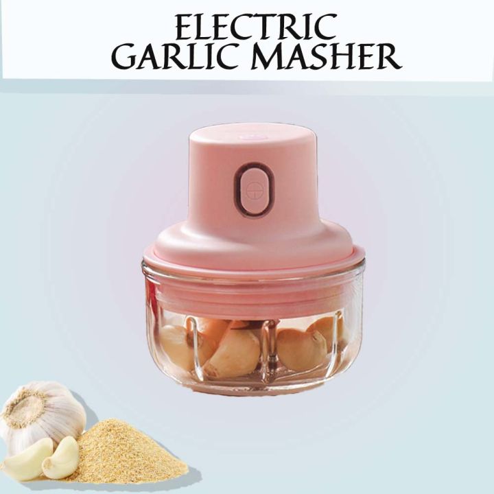 250ml Pink Electric Garlic Masher & Meat Grinder Multi-functional Garlic  Press Mini Garlic And Food Processor