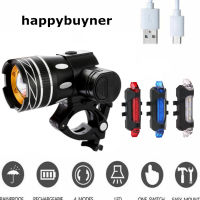 Happybuyner 15000LM T6 LED USBสายไฟท้ายปรับไฟจักรยาน3000แบตเตอร์ชาร์จใหม่ได้MAh Z Oomableด้านหน้าจักรยานไฟหน้าโคมไฟ