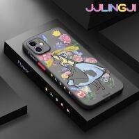 Jlingji เคสสำหรับ iPhone 11 11 Pro 11 Pro Max ลายการ์ตูนเด็กผู้หญิงดอกไม้บางขอบสี่เหลี่ยมด้านข้างดีไซน์ใหม่กันกระแทกมีน้ำค้างแข็งโปร่งใสแข็งเคสมือถือปลอกซิลิโคนคลุมทั้งหมดกล้องป้องกัน Softcase