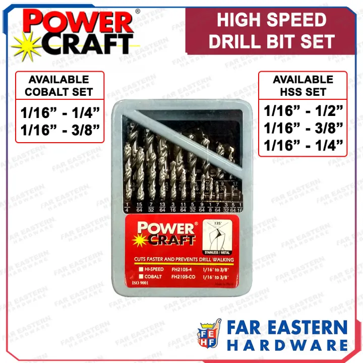 POWERCRAFT High Speed Drill Bit Set HSS Cobalt Lazada PH