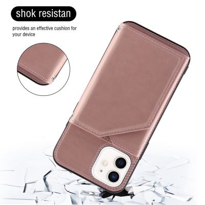 8 7 Plus SE 2020 Soft Leather Phone Case Holder Cover Wallet Solid Color Card Holders Wallet Handbag Pockets