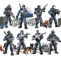 Xiangjun special police man boy weapon assembly model multi-joint third-party sand table building blocks 5.5CM toy