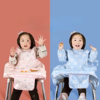 【DT】hot！ Baby Bib Coverall Dining One-piece Anti-dirty Eating Artifact  Kids Feeding Burp