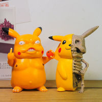 ภาพอนิเมะโปเกมอน10Cm ลายหัวกะโหลก Pikachu พีวีซีเคลื่อนย้ายได้รูปแบบน่ารักของเล่น Hiasan Kamar สำหรับเด็กของขวัญวันฮาโลวีน