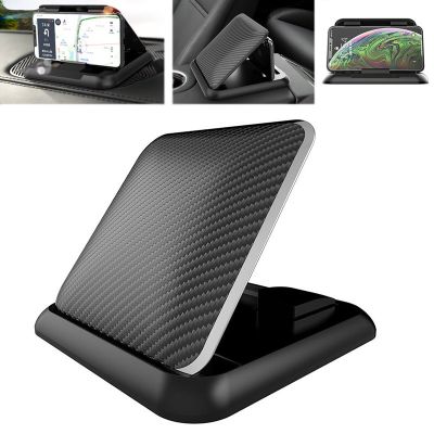 Carbon Fiber Car Phone Holder Dashboard Universal 3 To 7 Inch Mobile Phone Clip Mount Bracket for IPhone XR XS MAX GPS Stand Car Mounts