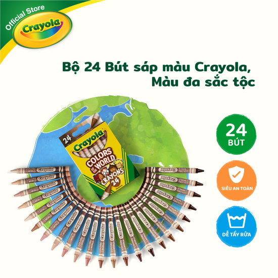 Bộ 24 bút sáp màu crayola, màu đa sắc tộc - 520108 - ảnh sản phẩm 1