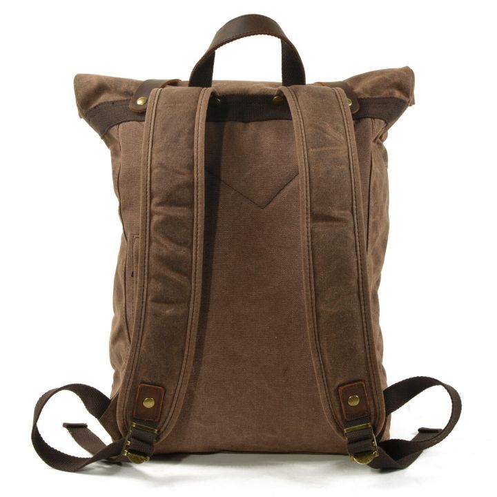 top-mens-waterproof-wax-canvas-hiking-backpack-outdoor-travel-bag-anti-theft-computer-backpack-retro-rolled-backpack