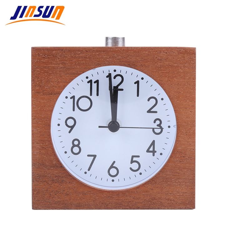 worth-buy-jinsun-นาฬิกาปลุกแบบตั้งโต๊ะสำหรับเด็กเข็มนาฬิกาอิเล็กทรอนิกส์ใสแบบเลื่อน100-เข็มเจาะไม้