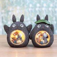 ◑۩♙ New Resin Cartoon Baby Bedroom Crafts Lamps Totoro Tree Hole Leaves Starry Night Light Home Decoration Christmas Gift for Kids