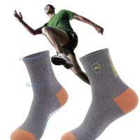 ถุงเท้าข้อสูงปานกลาง ผ้านาโน สีพิ้น ระงับกลิ่นเท้า ถุงเท้าผู้ชายSports breathable socks cotton socks nano running socks