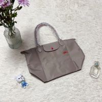 100% Authentic Longchamp Nylon Waterproof Embroidery Long Handle Medium 2605 Dumpling Bag Handbag Fashion Bag