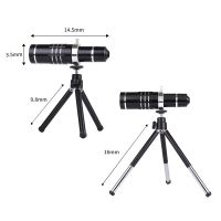 ORBMART Black 18X Zoom Optical Telescope Universal Clip Mobile Phone Lens With Mini Tripod + Bluetooth Remote Control For PhoneTH