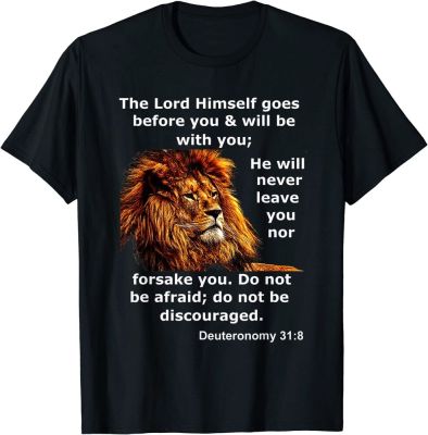 Deuteronomy 31 8 Christian Lion Bible Scripture Verse T-Shirt