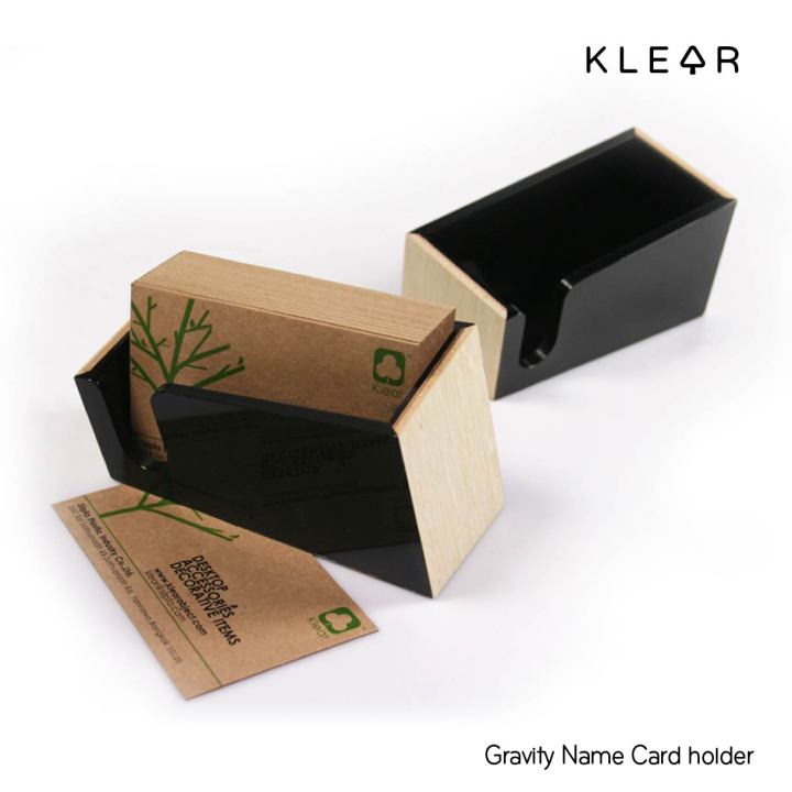 klearobject-gravity-name-card-holder-กล่องใส่นามบัตร-ที่วางนามบัตร-ใส่กระดาษโน๊ต-ของใช้บนโต๊ะทำงาน-กล่องอะคริลิค-กล่องนามบัตร-ที่ใส่นามบัตร
