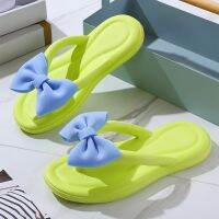 2023 Summer Bowknot Flip Flops Women Cute Soft Sole Eva Beach Slippers Fashion Sandals House Bathroom Non-Slip Slides Shoes