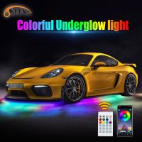 OKEEN LED รถ Underglow Light Strip LED Underbody Light APP รีโมทคอนโทรล RGB Neon โคมไฟตกแต่งอัตโนมัติ Ambient บรรยากาศ Lamp