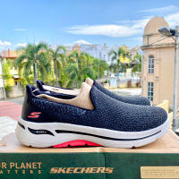 *Only 39 SKECHERS SKECHERS GO WALK ARCHFIT OUR EARTH BLACK WHITE รองเท้าผ้าใบ ลําลอง น้ําหนักเบา สําหรับสตรี