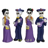 Resin Crafts Decoration Skull Zombie Man and Woman Skeleton Couple Statue Halloween Gift Desktop Small Sculpture Home Decor