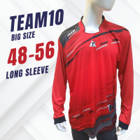 เสื้อกีฬาแขนยาว รุ่นTeam10 ผ้าไมโคร พิมพ์ลาย ไซส์ใหญ่ รอบอก 48นิ้ว-56นิ้ว