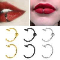 1-3pcs Women Lip Ring Piercing Fake Stainless Steel Nose Rings Septum Piercing Clip on Mouth Non Piercing Punk Cuff Hoop Earring Body jewellery