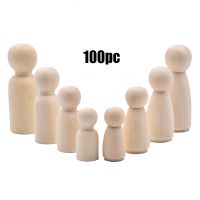 100Pc Wooden Crafts 35Mm/43Mm Diy Handmade Home Decoration Wood Toys Christmas Gift Educational Maple Teether Peg Doll