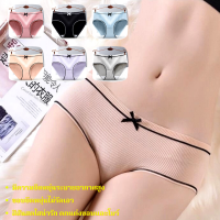 CZ HOME กางเกงใน ผ้ายืด ขอบกำมะหยี่ ประดับโบว์ ต้านเชื้อแบคทีเรีย เอวสูง ลายเส้นตัดเย็บอย่างดี มีหลายสี ระบายอากาศไม่อับชื้น