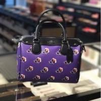 COACH F55464 MINI BENNETT SATCHEL IN BRAMBLE ROSE FLORAL PRINT CANVAS (Purple)