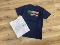 ☇☌♙ฤดูใบไม้ผลิและฤดูร้อนใหม่ Patagonia ต้นมะพร้าววรรคพลบค่ำแขนสั้นเสื้อยืดกับผู้ชายและผู้หญิงคนรักโลโก้ยอดนิยมเสื้อยืด