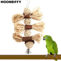 Natural Chew Toy for Pet Bird Parrot Macaw Parakeet Lovebird Bite Swing Cage Toy Loofah Vine Ball Cage Bird Hanging Accessories