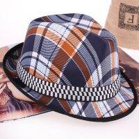 Plaid Men Women Jazz Top Hat Spring Summer Fast Dry Panama Cap Fedora Hats Outdoor Waterproof Beach Sun Hat For Women Men Door Hardware Locks