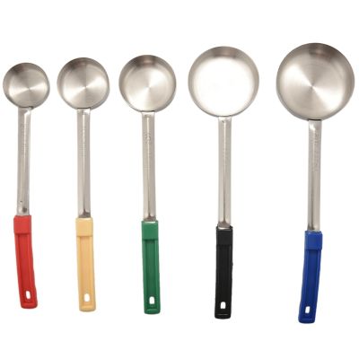 Pizza Spread Sauce Ladle Spoon with Long Rubber Handle Anti-Hot Pizza Spread Ladle Measuring Soup Spoon Cooking Tools