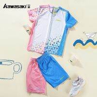 original 2023 New Fashion version KAWASAKI Kawasaki summer youth childrens clothing suit top shorts sports casual style