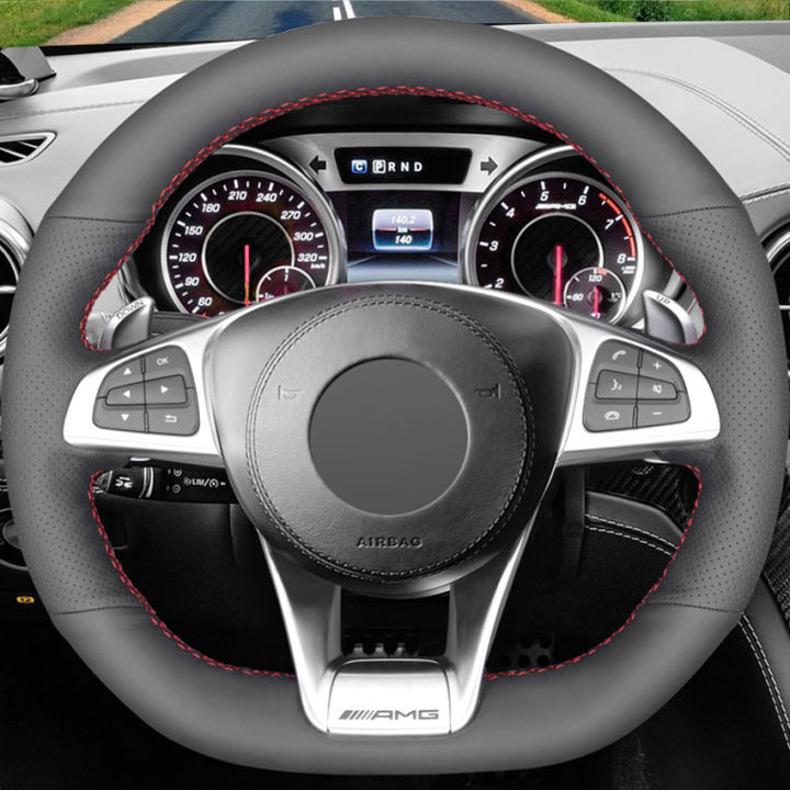 black-artificial-leather-soft-car-steering-wheel-cover-for-benz-a45-amg-w205-c43-c63s-amg-cla45-cls63-amg-glc-43-63-amg